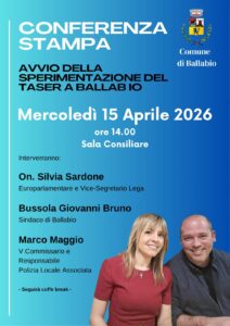 TASER PER LA POLIZIA LOCALE DI BALLABIO.